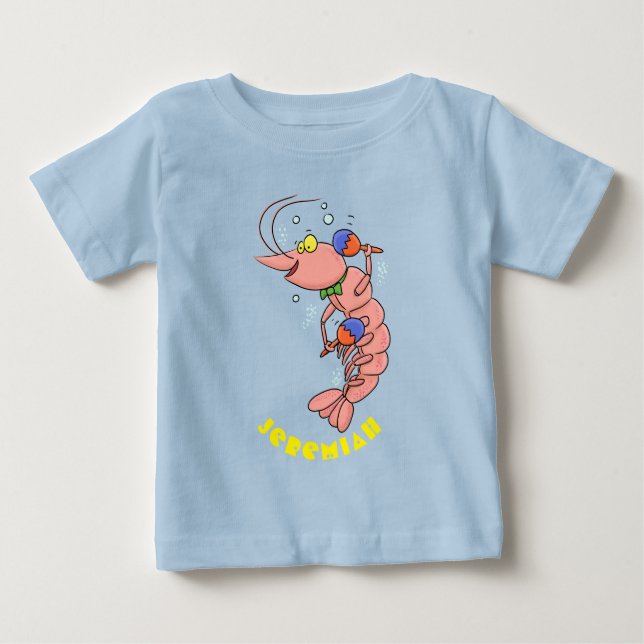 Camiseta De Bebé Camarón alegre, personalizado de la gamba (Anverso)