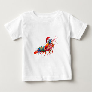 Camiseta De Bebé Camarón Mantis de Navidad Odontodactylus Colorido