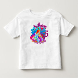 Camiseta De Bebé Cambiar el nombre de la edad de la sirena fiesta d