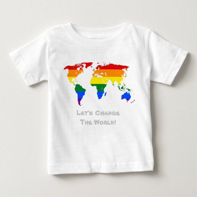 Camiseta De Bebé Cambiar el orgullo gay mundial T-Shirt (Anverso)