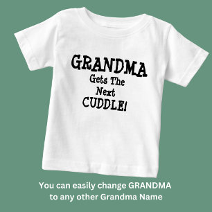 Camiseta De Bebé Cambiar nombre, cualquier abuela de texto obtiene 