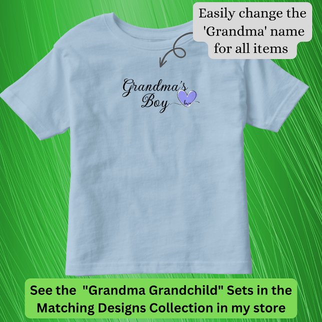 Camiseta De Bebé Cambiar nombre / título Abuela Corazón a juego beb (Subido por el creador)