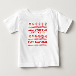 Camiseta De Bebé Cambiar TODO TEXTO añadir Nombre Funny Navidades R
