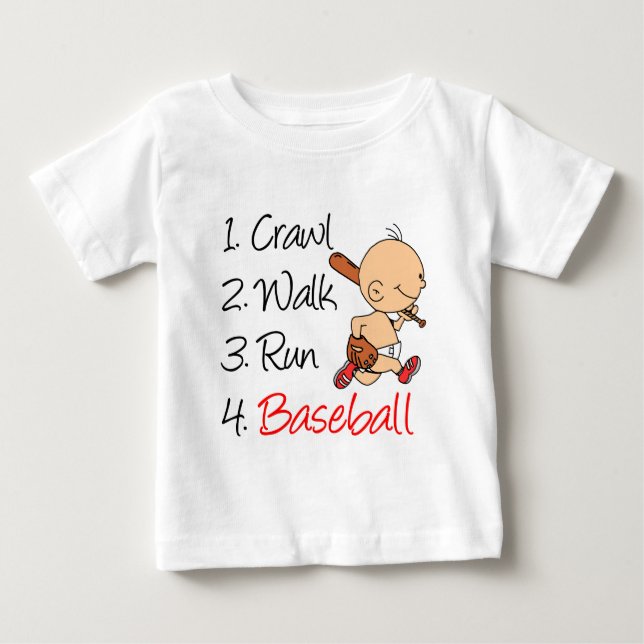 Camiseta De Bebé Caminata Crawl corre béisbol (Anverso)