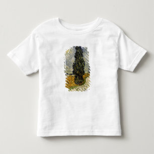 Camiseta De Bebé Camino con los cipreses, 1890 de Vincent van Gogh