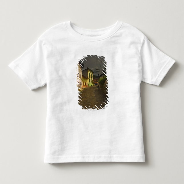 Camiseta De Bebé Camino del guijarro y edificios amarillos en (Anverso)