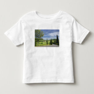 Camiseta De Bebé Camino rural curvando entre cipreses en