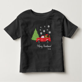 Camiseta De Bebé Camión Antiguo Árbol de Fiesta Feliz Navidad Famil