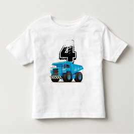 Camiseta De Bebé Camión Azul 4 cumpleaños