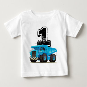 Camiseta De Bebé Camión azul de primer cumpleaños de Baby Boy