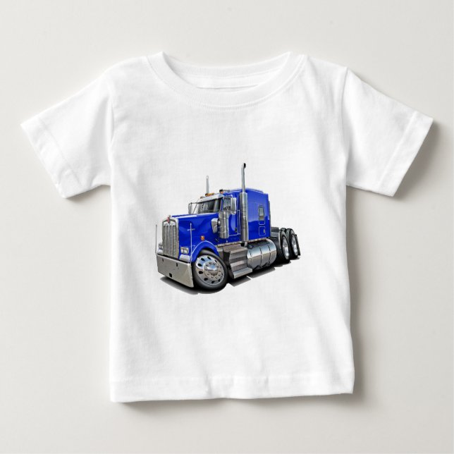 Camiseta De Bebé Camión azul Kenworth w900 (Anverso)