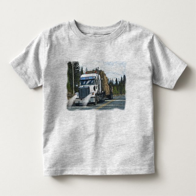 Camiseta De Bebé Camión blanco con heno para camioneros (Anverso)