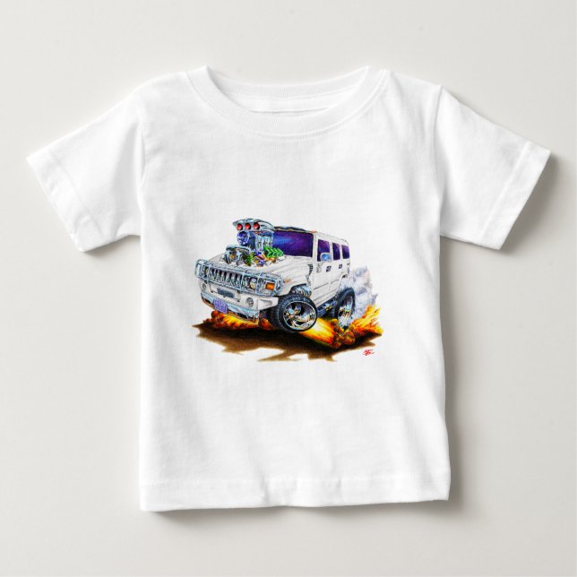 Camiseta De Bebé Camión blanco Hummer H2 (Anverso)