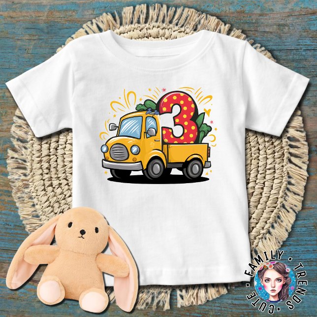 Camiseta De Bebé Camión de 3er cumpleaños (Subido por el creador)