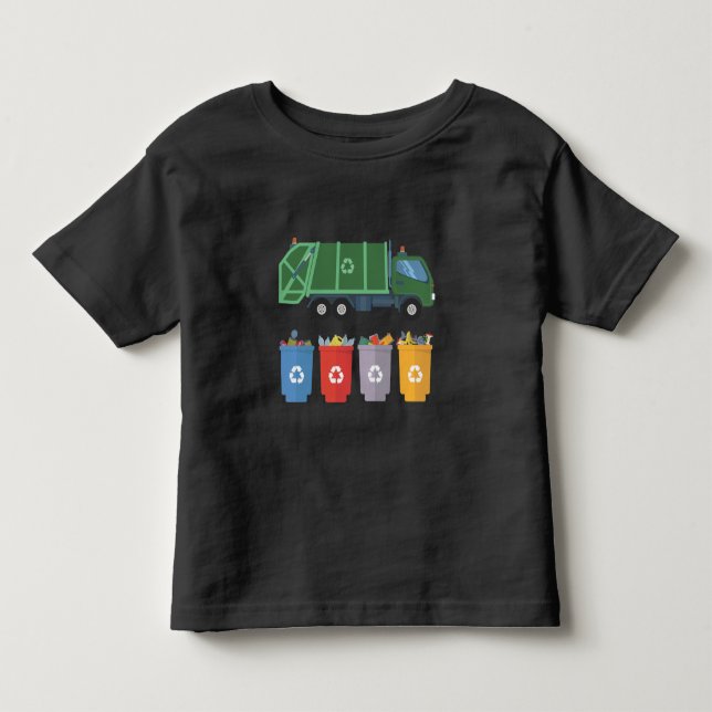 Camiseta De Bebé Camión de basura reciclaje de basura para niños (Anverso)