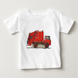 Camiseta De Bebé Camión de basura rojo