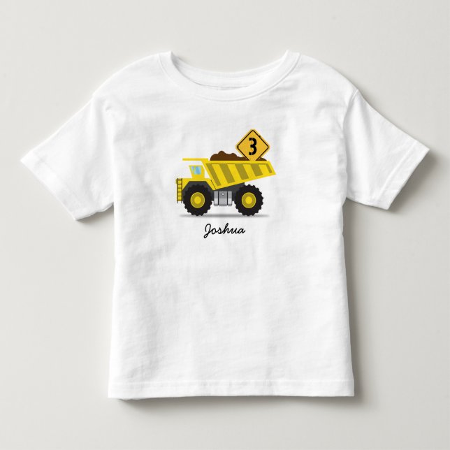 Camiseta De Bebé Camión de basurero de construcción cualquier cumpl (Anverso)