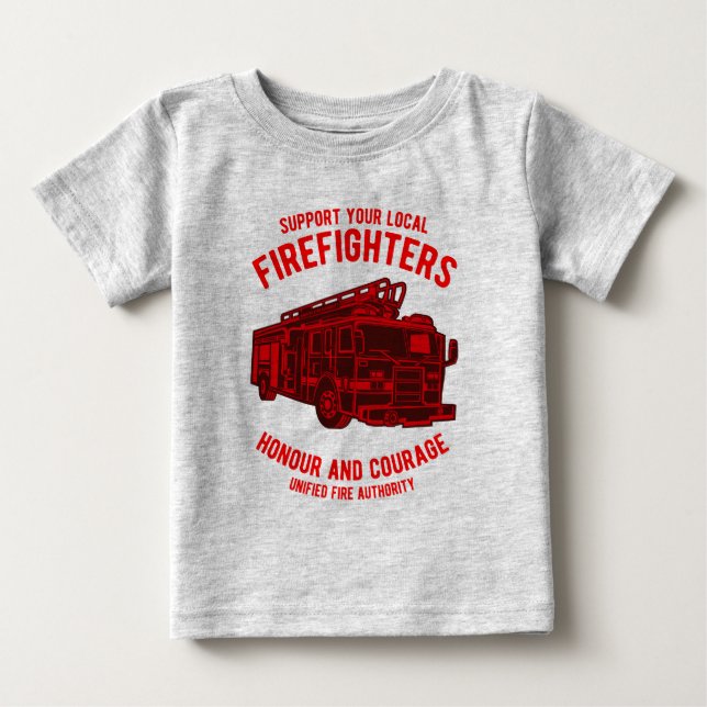 Camiseta De Bebé Camión de bomberos (Anverso)
