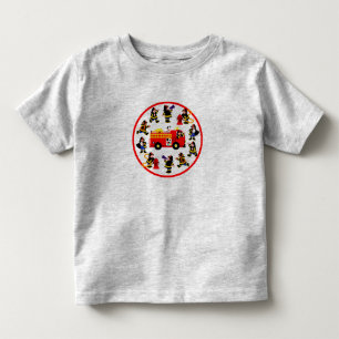 Camiseta De Bebé Camión de bomberos con bomberos ocupados