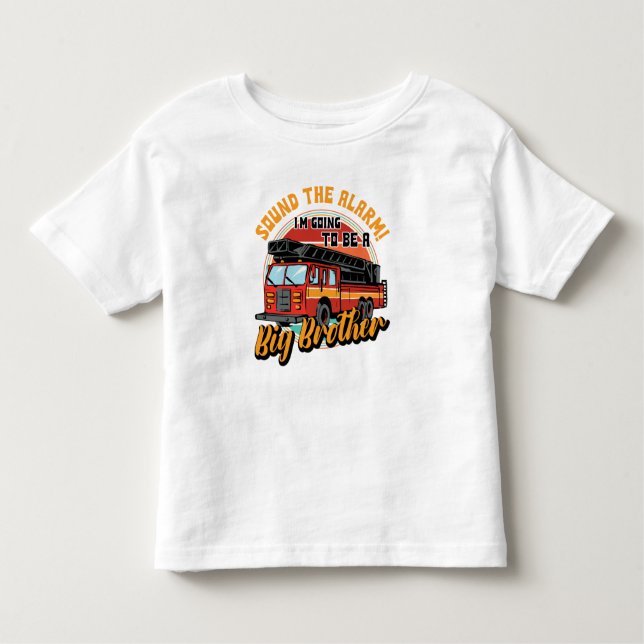 Camiseta De Bebé Camión de bomberos Hermano Mayor Sonar la alarma (Anverso)