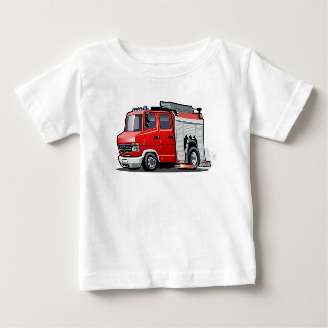 Camiseta De Bebé camión de bomberos personalizados (Anverso)