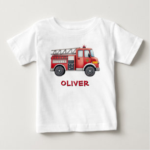 Camiseta De Bebé Camión de bomberos rojo lindo