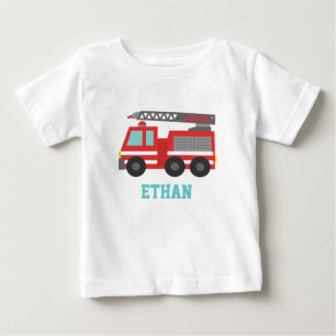 Camiseta De Bebé Camión de bomberos rojo lindo para pequeños bomber