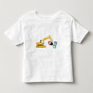 Camiseta De Bebé Camión de construcción de la excavadora ABC
