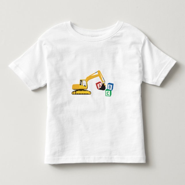 Camiseta De Bebé Camión de construcción de la excavadora ABC (Anverso)