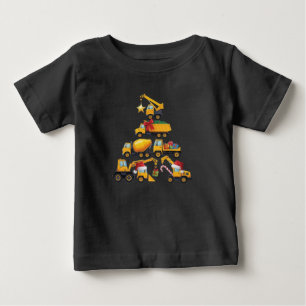 Camiseta De Bebé Camión de Construcción Excavadora de Navidad Árbol
