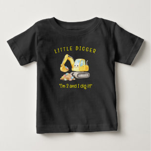 Camiseta De Bebé Camión de Construcción Excavadora Pequeña y Linda