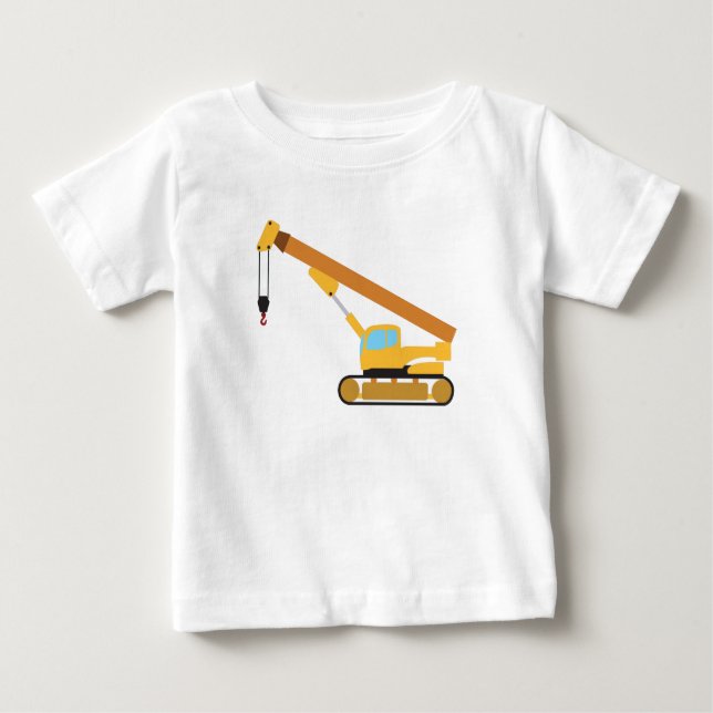 Camiseta De Bebé Camión de Construcción Grúa (Anverso)