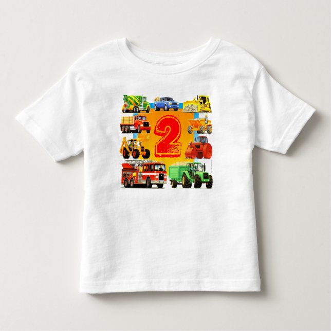Camiseta De Bebé Camión de construcción para el segundo cumpleaños  (Anverso)