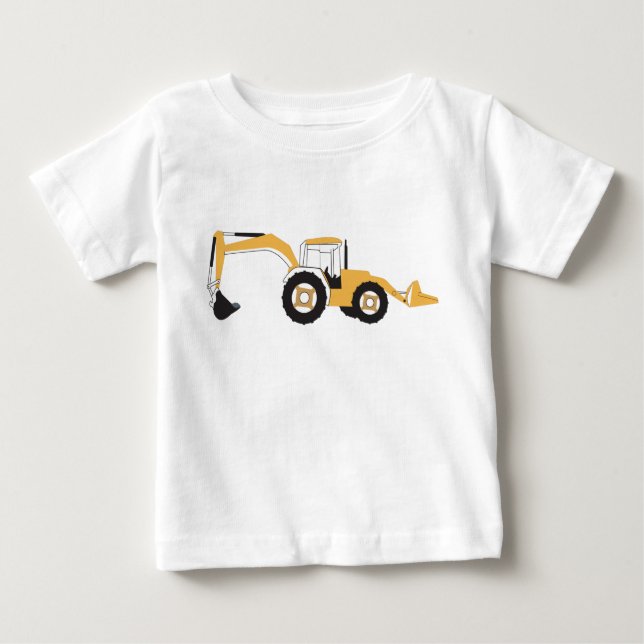 Camiseta De Bebé Camión de Construcción Retroexcavadora (Anverso)