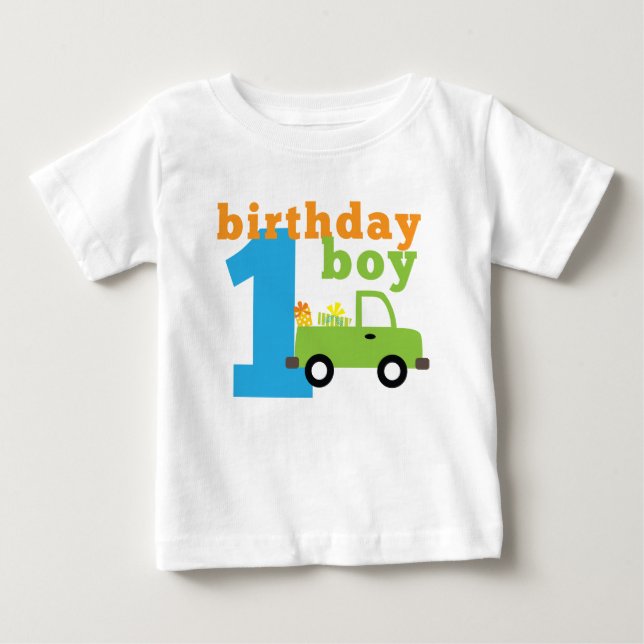 Camiseta De Bebé Camión de cumpleaños 1 (Anverso)