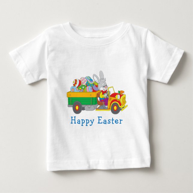 Camiseta De Bebé Camión de entrega de conejo de Pascua (Anverso)