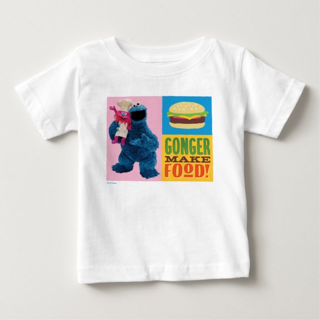 Camiseta De Bebé Camión de foodie de Cookie Monster | Gonger Make F (Anverso)