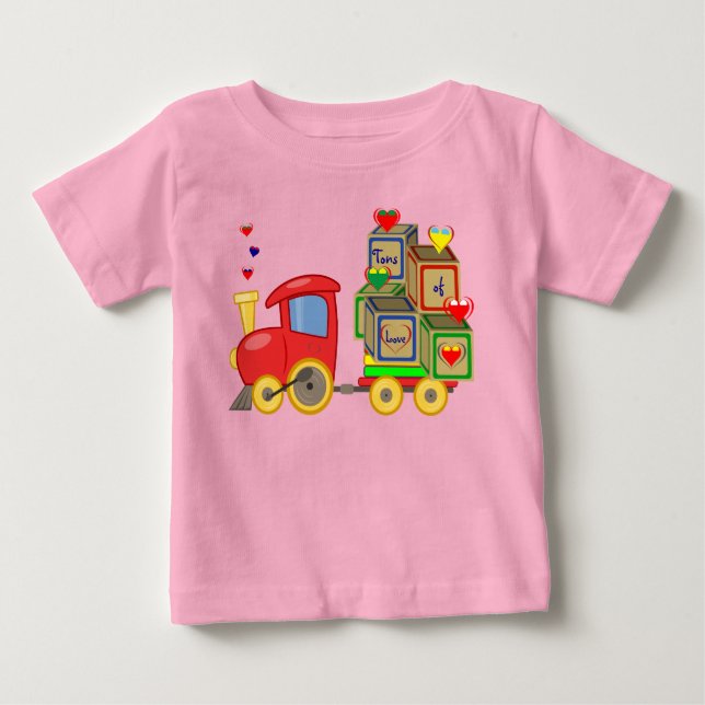 Camiseta De Bebé Camión de Juguete de Niño - Corazones (Anverso)