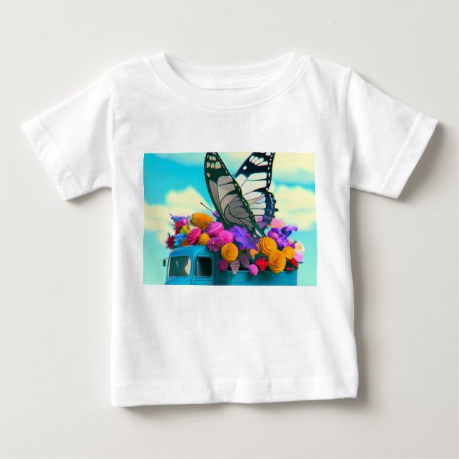 Camiseta De Bebé Camión de mariposa (Anverso)