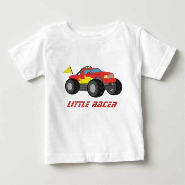 Camiseta De Bebé Camión de monstruo rojo de la Carreras para bebés (Anverso)