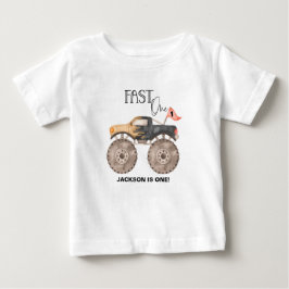 Camiseta De Bebé Camión de monstruos 1º cumpleaños Niños Fast ONE