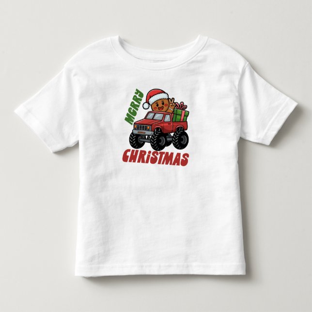 Camiseta De Bebé Camión de Navidad Feliz de Pan de Jengibre (Anverso)