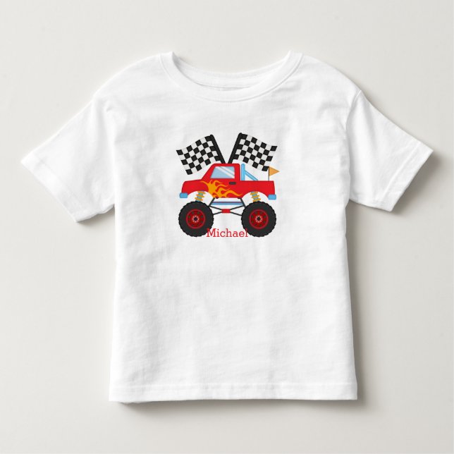 Camiseta De Bebé Camión de niños pequeños monstruos de té (Anverso)