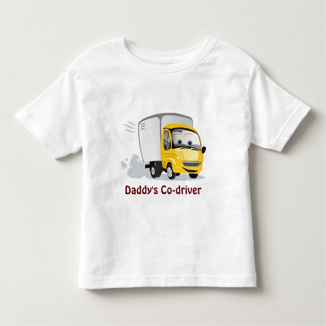 Camiseta De Bebé ¡Camión de Personalizado Amarillo para niños! (Anverso)