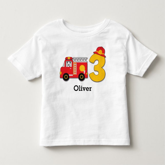Camiseta De Bebé Camión de tercer cumpleaños personalizado (Anverso)