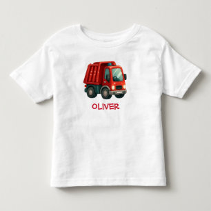Camiseta De Bebé Camión de Volquete Rojo Adorable