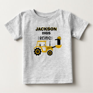 Camiseta De Bebé Camión de Volteo Cumpleaños Niño Uno