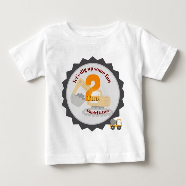 Camiseta De Bebé Camión de Volteo de Construcción (Anverso)