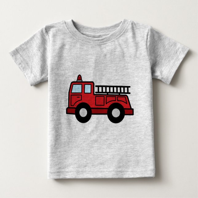 Camiseta De Bebé Camión del vehículo de la emergencia del Firetruck (Anverso)