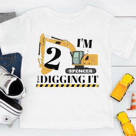 Camiseta De Bebé Camión Excavadora de Construcción Adorable Fiesta 
